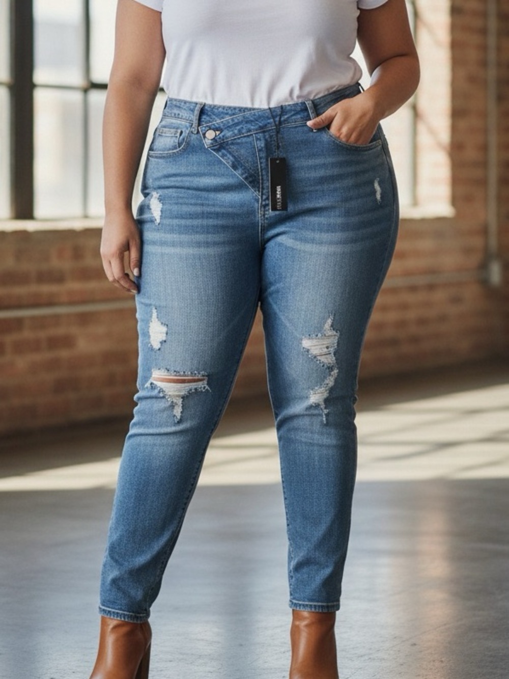 NWT Fashion Nova From A Distance Mid Rise Jeans Size 3X 22/24 x 30